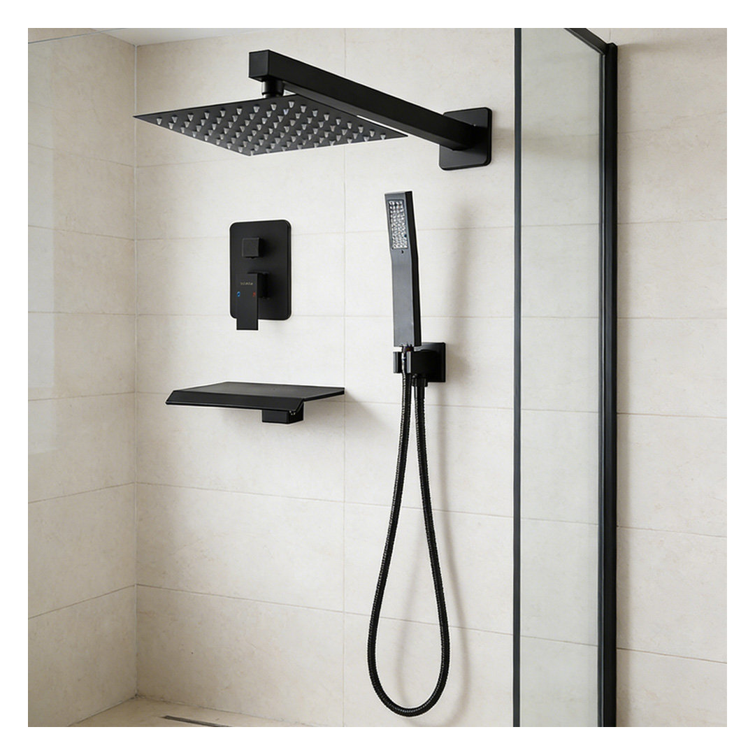 Shower Faucet Set With Rain Shower Head And Handheld Spray
